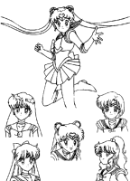 A coloring page of sailor moon
